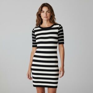 Karen Millen Black and White Striped Dress Size 3